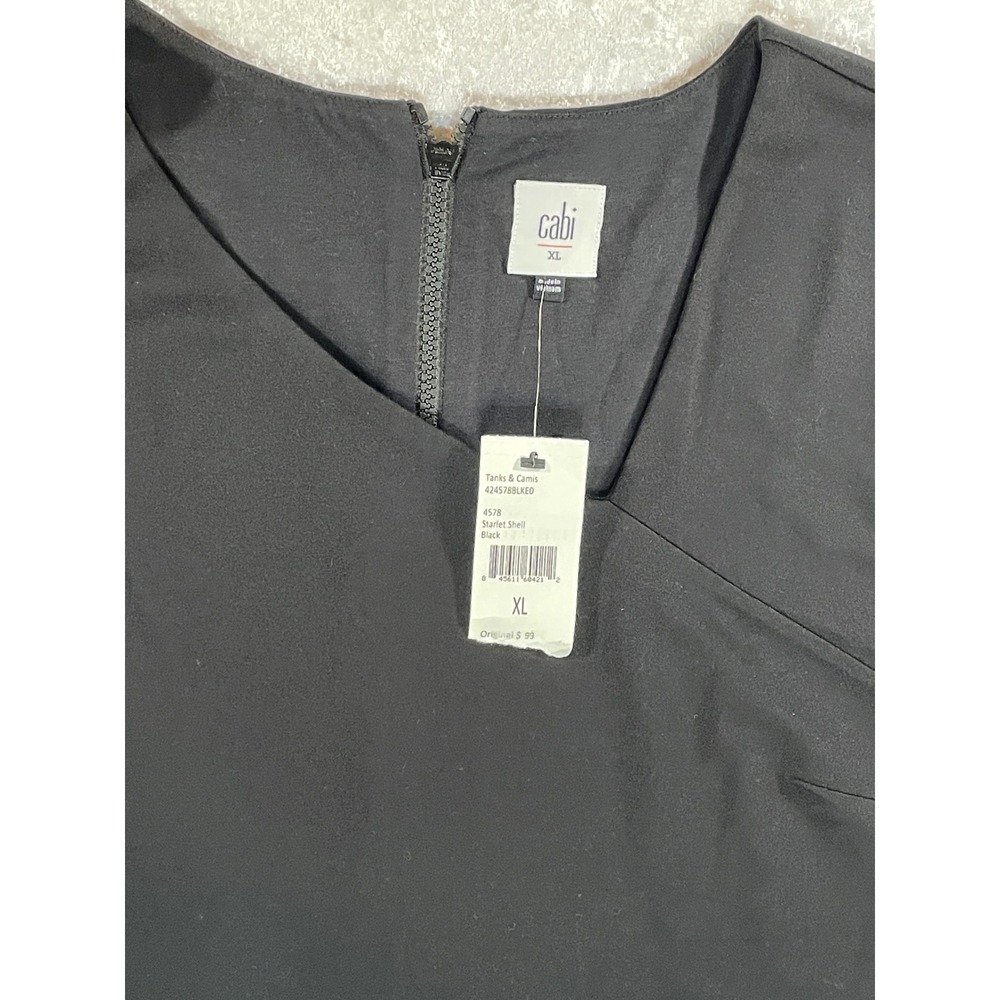 Cabi Starlet Shell Women XL Black New Asymmetrical Peplum Sleeveless Top 4578 - Picture 4 of 11